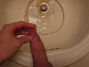 Pissing with a boner and then cumming right after! Cumshot and pee 14/16