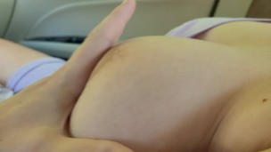 Masturbating with Hot Busty Babe in the Car