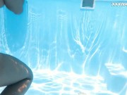 Hot milf pornstar Lisi swimming naked in the pool 10/16