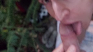 Young twink dude is public cruising in the nature for some male cum in his mouth