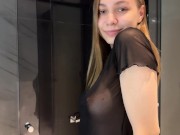 Transparent Black Crop Top Dry vs Wet 4/16