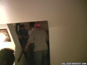 Brunette sandwiched during foursome 4/16