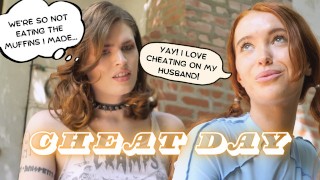Cheat Day Creampie; Redhead cheats on her husband with TGirl ...
