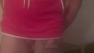 Horny Sissy in a new skirt