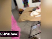 Big boobs babe chatting behind porn scenes b4 improv stage performance, watching Deadpool movie, getting sweaty - Lelu Love 3/16