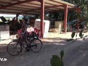 Outdoor sex leant on a tractor 2/16