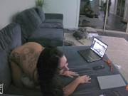 MASSive booty and redhead hottie let 2 college jocks smash afterhours! 8/16