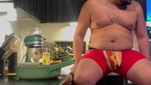 Let me cook for you with my dick out.