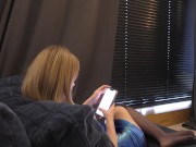 Ignore Handjob of a Real Horny Tight and Petite Blonde College Girl who likes precum but does not allow big dick to cum 2/16