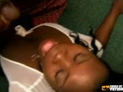 Black girl sucks a dude with huge dick and gets her pink pussy boned 16/16