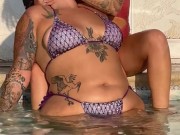 Teasing and touching the milf next door