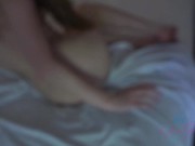 Amateur teen with bush sucks and fucks thick cock POV creampie 10/16