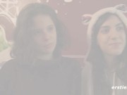 Ersties - Agave and Magena finger their hairy pussies in locker room 9/16