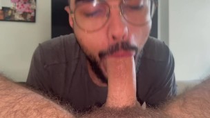 sucking my friend big cock ,cum swallow