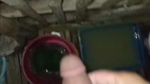 Try to cum but cant hold peeing my cock.