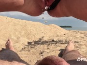 She sat down and pissed on his cock 3/16