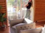 Tattooed Blonde Gal Gives Sloppy BJ 12/16