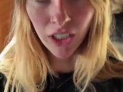 Tattooed Blonde Gal Gives Sloppy BJ 15/16