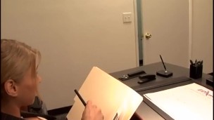 Hot blonde pussy fucked hard in porn flick filming