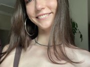 Horny GF teases and plays with her pierced nipples - MinnieOliver