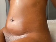 Ebony babe  playing with ice on tits 5/16