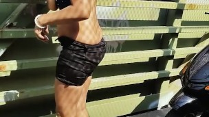 OUTSIDE WALKING NAKED PUBLIC BIKE TRAIL SOLO FEMALE