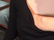 ショートカット美女がネカフェで即尺＆イラマ→顔射①。Blowjob and Irrumatio.Facial Cumshot at an Internet Cafe①。 2/16