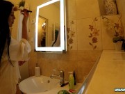 Fake Lingerie Nude Try on Shooting of an Amateur Porn Director with a Hot Big Boobs Big Ass Beautiful Cute Brunette MILF 5/16