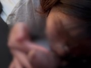 玉舐めと玉弄りながらごっくんフェラするメガネの女の子♡ 1/16