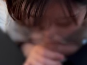 玉舐めと玉弄りながらごっくんフェラするメガネの女の子♡ 10/16