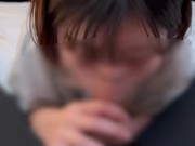 玉舐めと玉弄りながらごっくんフェラするメガネの女の子♡ 5/16