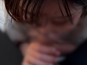 玉舐めと玉弄りながらごっくんフェラするメガネの女の子♡ 9/16