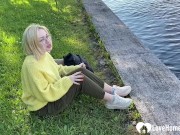 I met a hot blonde with glasses in the park and she wanted some cum. 2/16