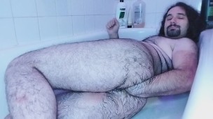 Relaxing Playful Anal Self Fisting In Bathtub: Cute Hairy Man Enjoys Fisting His Ass Every Day