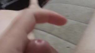 Tgirls lady dick oozing hot cum after a month of edging