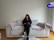 Paying my roommate the rent with lesbian sex