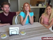 He gets to enjoy a double blowjob after winning the strip game 2/16