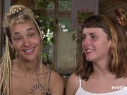 Ersties - Becky and Rink from South America lick their shaved pussies 13/16