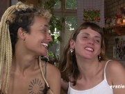 Ersties - Becky and Rink from South America lick their shaved pussies 16/16