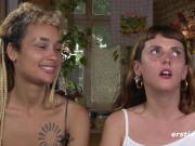 Ersties - Becky and Rink from South America lick their shaved pussies 7/16
