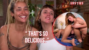 Ersties - Becky and Rink from South America lick their shaved pussies