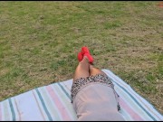 My StepSis Teasing Me in the PARK with No PANTIES in a Short Skirt 5/16