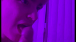 I tickle frenulum with my tongue and do blowjob, cum in my mouth a lot of cum and moans. ASMR