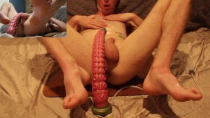 Redhead Twink is anal destroyed by 24 inch squirting 