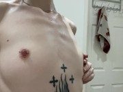Very hard pierced nipples 10/16