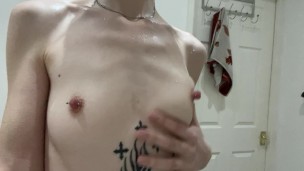 Very hard pierced nipples