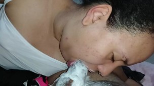 without stopping until he gives me a lot of milk in my mouth straight from the source🍆🥛🥛🥛🫦🤤💯