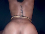 Petite Ebony Teen Takes BBC doggy with anal plug 14/16