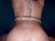 Petite Ebony Teen Takes BBC doggy with anal plug 15/16