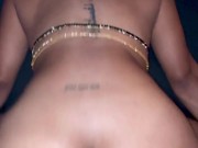 Petite Ebony Teen Takes BBC doggy with anal plug 8/16